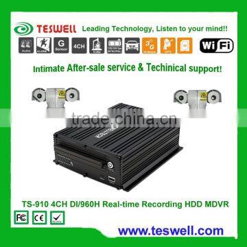 D1 Super Anti-vibration 4CH HDD MDVR H.264 DVR Recorder fleet GPS 3G Vehicle Fleet DVR Kit with Mobile Phone Viewing