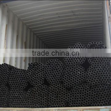 Dark black round welded steel pipe