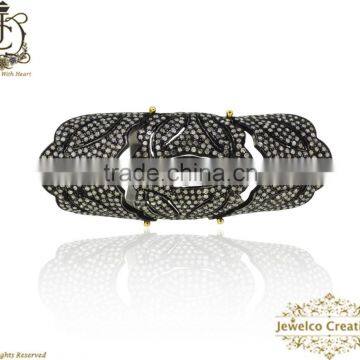 Diamond Pave Handmade Long Fashion Ring Jewelry 925 Silver Natural Diamond Fashion Ring Jewelry Manufacturer