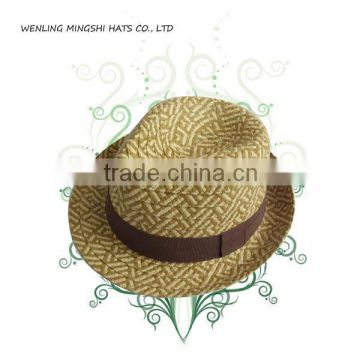 summer straw fedora hat for lady