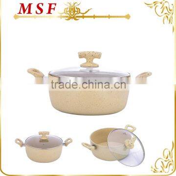 MSF-6715-Casserole aluminum hot pot keep the warm food in casserole heat resistant glass cover soft touch silicon handles                        
                                                Quality Choice