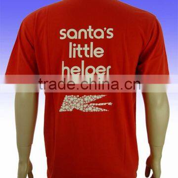 Printing Plain Cotton Red Short Sleeve T-shirt Made in China photo-4