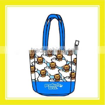 2016 Fashion Product Bros Baby Lion 100% Polyester Unisex Super Light Blue Tote bag