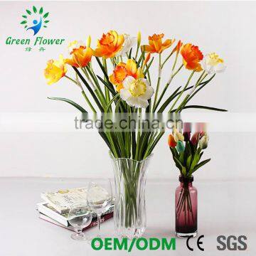 Оптом цветочные букеты 2016 года из многоцветного латекса, искусственных ПУ-цветов - нарциссов, которые кажутся реальными, для свадебных украшений и выставок photo-3