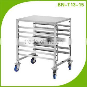 (BNT13 ~T15) Cosbao single row 7 layers baking trolley, tray rack trolley, stainless steel tray rack trolley