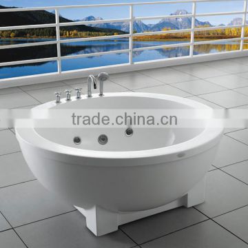 2014 new design hot sale bathtub with water massage jets round bathtub