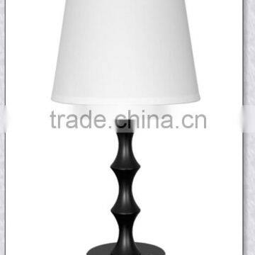 UL Listed Brown Wooded Table Lamp With Outlet And Base Switch And Fabric Shade XC-H049