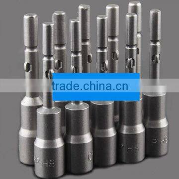 10size=one set Round Shank Power Nut Driver Setter Magnetic Hex Socket Electric screwdriver socket 5.5-14mm AR-35