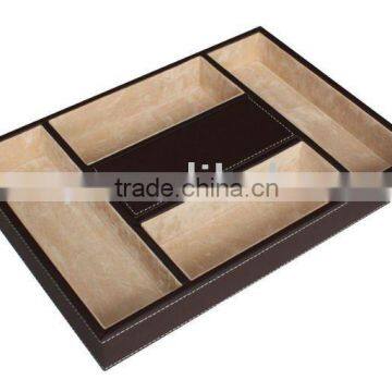 Customized mens pu leather valet tray