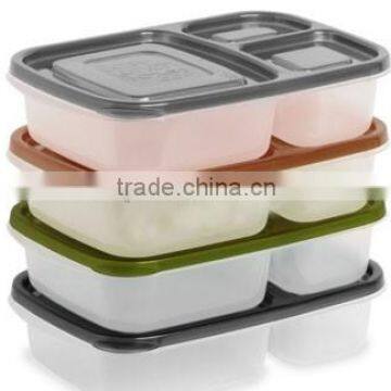 2016 hot selling china Taizhou factory new 3 compartment bento PP lunch box for kids