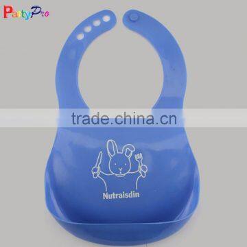 Soft Plastic Water Proof Baby Bib For Infants Food-Catcher Style Plastic Bib With Adjustable Neckband photo-2