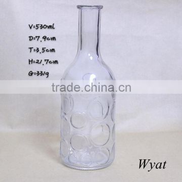 530ml odd-shaped glass wine bottle 18ounce empty vodka glass bottle