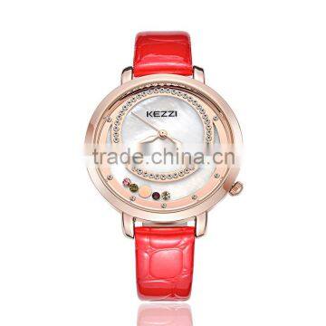 18K Gold Plated Japan Movt Quartz Analog Rhinestone Woman KEZZI Watches uhren