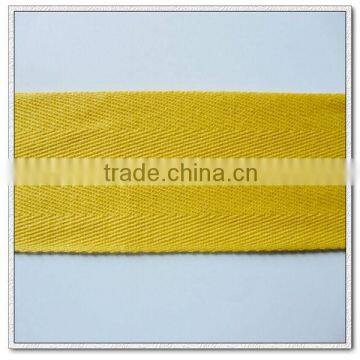 50mm yellow herringbone cotton webbing strap for bags,organic cotton webbing