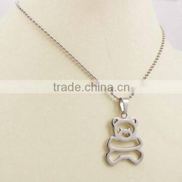 Wholesale Cute Stainless Steel Bear Pendant Necklace photo-3