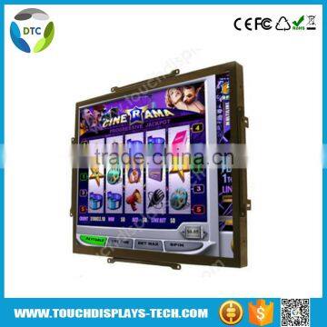 19 inch IR touch screen lcd open frame monitor for wms pot o gold casino with vga cga