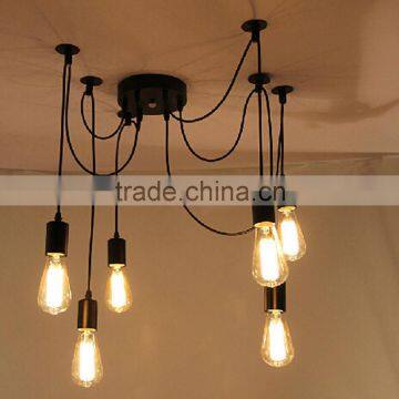 2015 Classical Multiple Ajustable DIY Ancient Ceiling Spider Lamp Retro Edison Chandelier Chic Industrial Dining Pendant Lamp