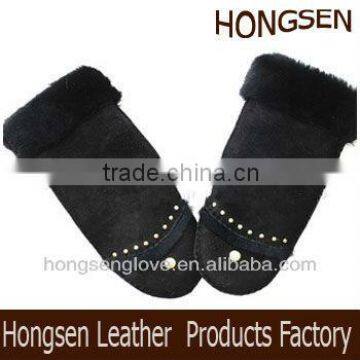 HS1419sheepskin gloves mittens