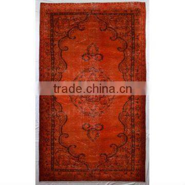 Handmade Pale Orange Over-dyed Rug (10 x 6 feet)