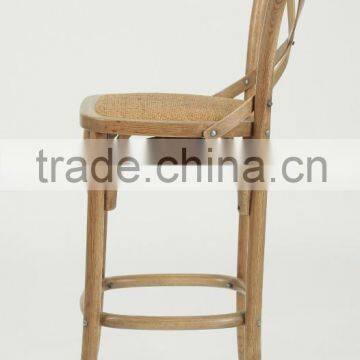 Antique Wooden Armless Bistro Counter Stool/ High Chair photo-3