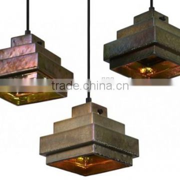 Northern Europe Rusty Square Hanging Lights for Restaurant Decorative