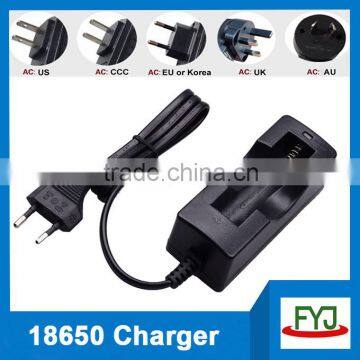 18650 single charger 4.2v 1a with EU US AU UK plug input 100 to 240v YJP-18650S