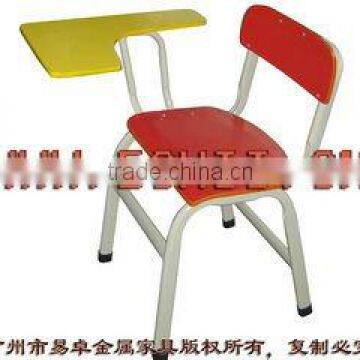 Student chair with writing board/Wooden school chair with writing pad/School chair with writing board