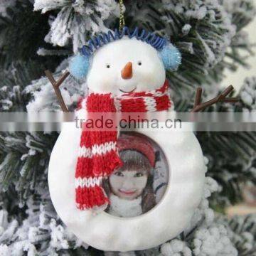 Cute snowman tree ornaments decorated baby photo frame exquisite small Christmas gift