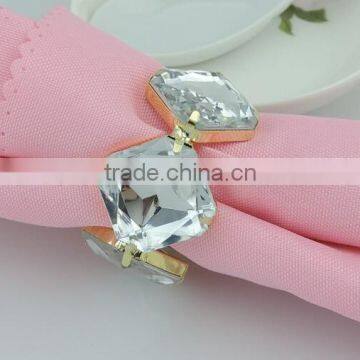 wholesale square shape crystal wedding napkin ring