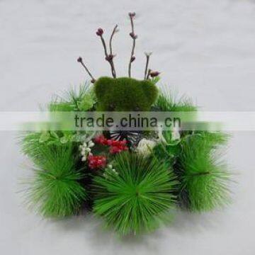 green pine needle hanging decoration with smal bear