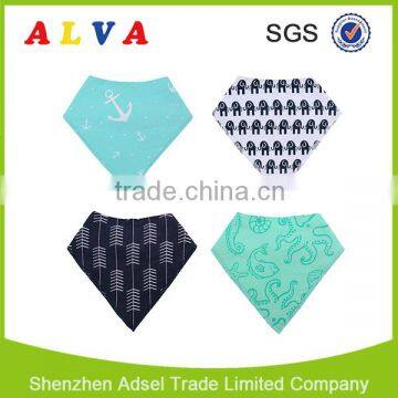 Alva New Pattern Bandana Drool Bibs Baby Triangle Bibs Manufacturers