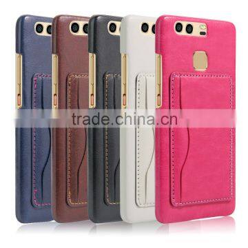 Factory Premium Credit card leather case housing for Huawei P9