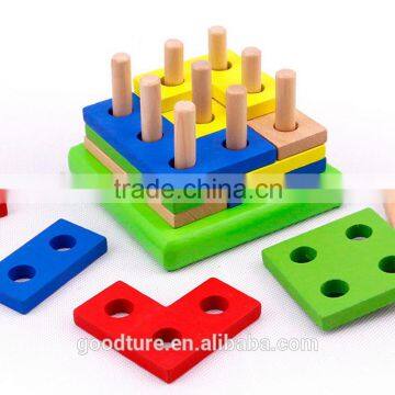 Wooden Intelligent Geometry Puzzle Blocks