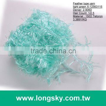 (X-125) 2016 Fancy Light Green Color Pom-pom Feather Yarn for Knitting Scarf