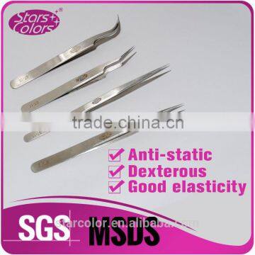 Custom stainless steel dexterous eyelash extension tweezers slanted/Straight /curved