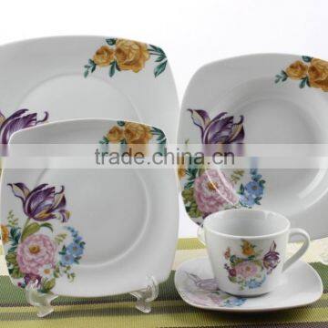 20 pcs porcelain square dinner set,crockery square dinnerware set