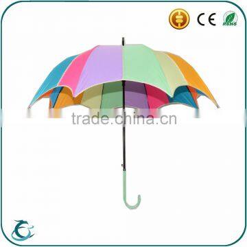 Fashionable rainbow full custom colour straight umbrella for gift