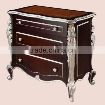 Luxury wooden silver nightstand IDM-N007