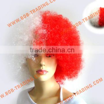 bob trading brand OEM football fan wig/hair football fan wig wholesale low price