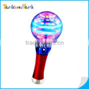 Rainbow Color Light Up Spinner Wand Christmas Glow Ball Toy Gift