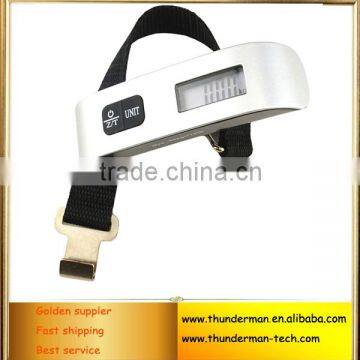 50kg digital electronic luggage scale for suitcase,shopping,gift sale&family use with black strap&LCD display