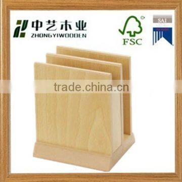 Whlosale !customizable China manufacture handmade wooden menu holder