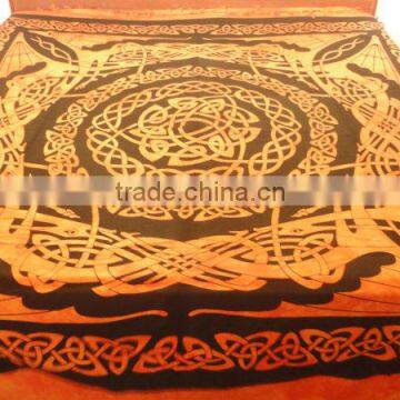 RT-8 designer Celtic printed wall hanging mandala printed bed sheet table runner tapestry handmade bedspread