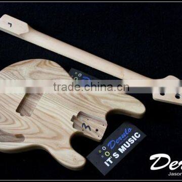 Diy High Quality Ash Wood Unfinished Electric Bass Guitar Kits 5 Strings photo-4