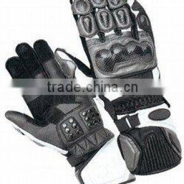 DL-1491 Leather Motorbike Racing Gloves , Leather Racer Gloves