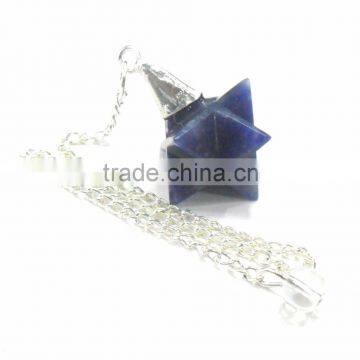 Sodalite Merkaba Star Metal Cap Pendulum : Wholesale Merkaba Pendulum