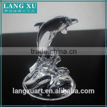 LX-D014 crystal elegant dolphin as glass Christmas gift