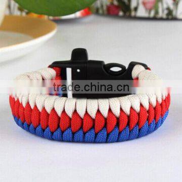 survival bracelet blue red white