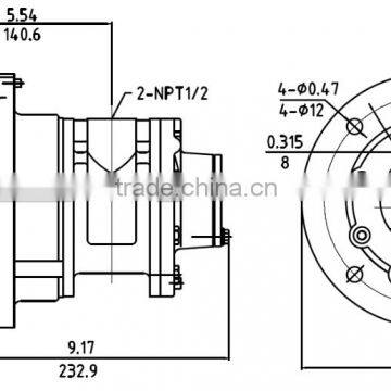 HX8AM-F130 Flange Mounting Pneumatic Motor,Gast Model 8AM-ARV-70 Pneumatic Motor photo-6