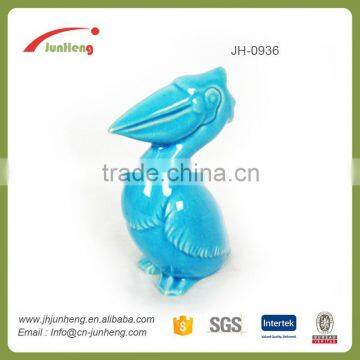 home decor glazing blue ceramic seafowl chinese garden decoration